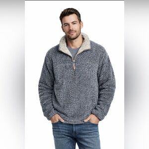 True Grit American Outdoor Quarter Zip Pullover Unisex Grey Size X-Large